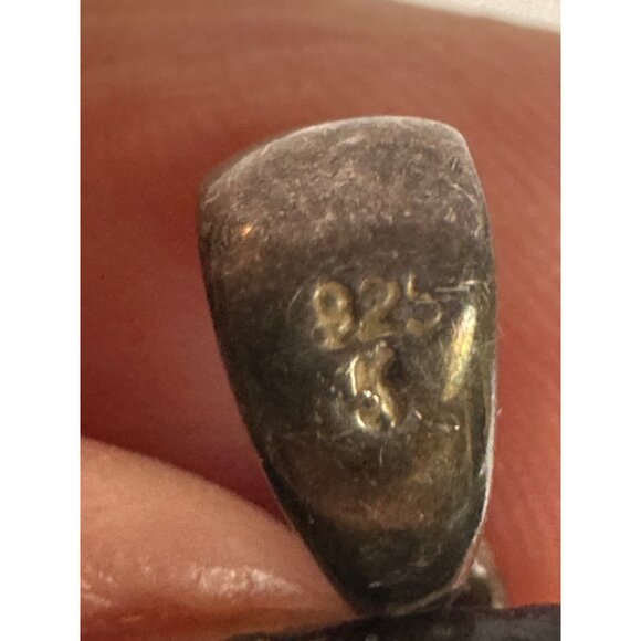 Flower Shaped 925 Sterling Silver Pendant With Clear Rhinestone Accent - Picture 5 of 8